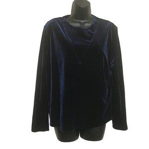 Nuart 2PC Set Navy Blue Velvet Tank Jacket Size Medium